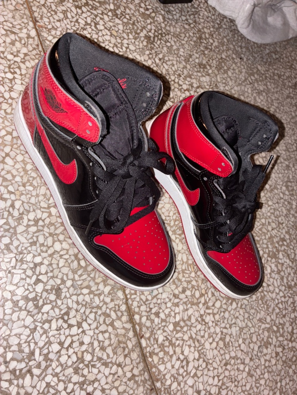 Nike Air Jordan 1 High Black & Red Leather Sneakers